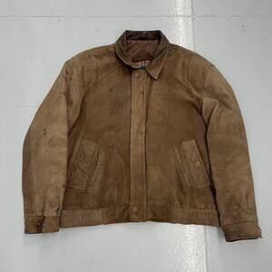 Vintage 90s Oakton Limited Brown Boxy Grunge Leather Jacket
